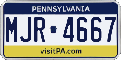 PA license plate MJR4667
