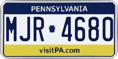 PA license plate MJR4680