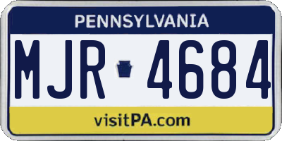 PA license plate MJR4684