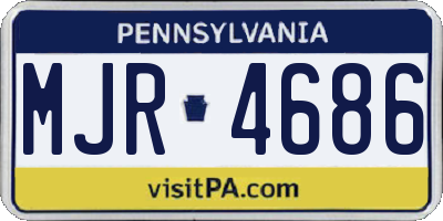 PA license plate MJR4686
