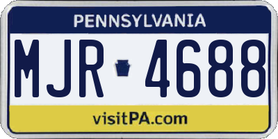 PA license plate MJR4688