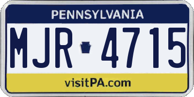 PA license plate MJR4715