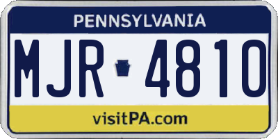 PA license plate MJR4810