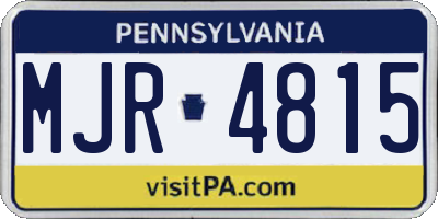 PA license plate MJR4815