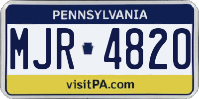 PA license plate MJR4820