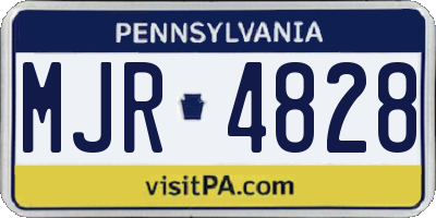 PA license plate MJR4828