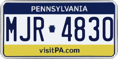 PA license plate MJR4830
