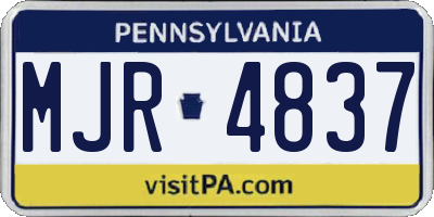PA license plate MJR4837
