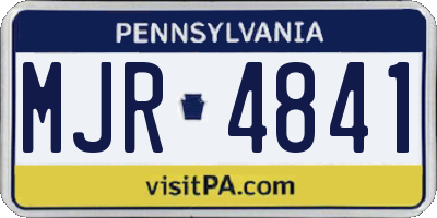 PA license plate MJR4841