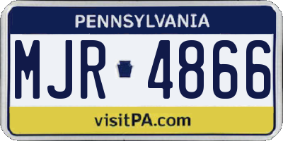 PA license plate MJR4866