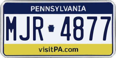 PA license plate MJR4877