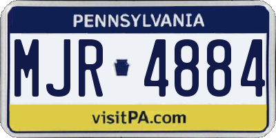PA license plate MJR4884
