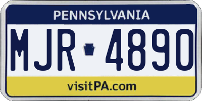 PA license plate MJR4890