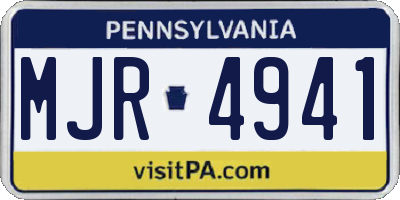 PA license plate MJR4941