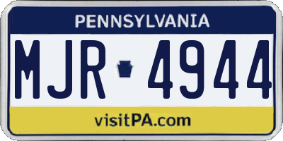 PA license plate MJR4944