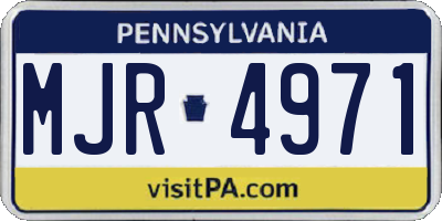PA license plate MJR4971