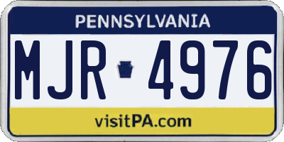 PA license plate MJR4976