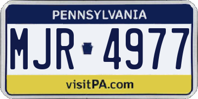 PA license plate MJR4977