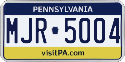 PA license plate MJR5004