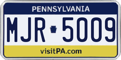 PA license plate MJR5009