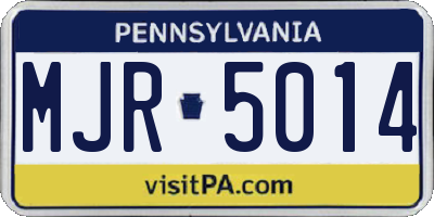 PA license plate MJR5014