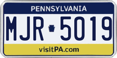 PA license plate MJR5019