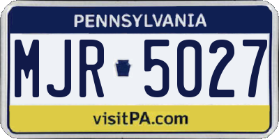 PA license plate MJR5027