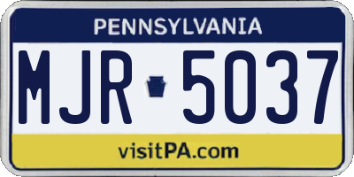 PA license plate MJR5037