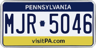 PA license plate MJR5046