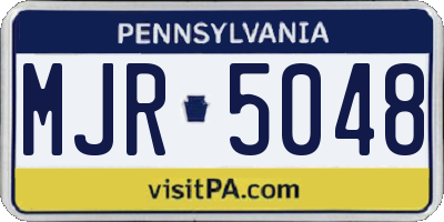 PA license plate MJR5048