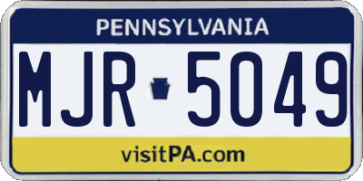 PA license plate MJR5049