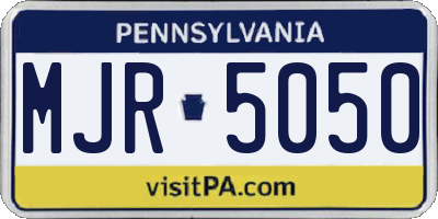 PA license plate MJR5050