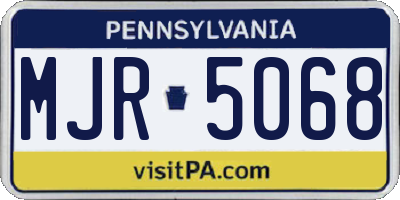 PA license plate MJR5068