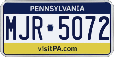 PA license plate MJR5072
