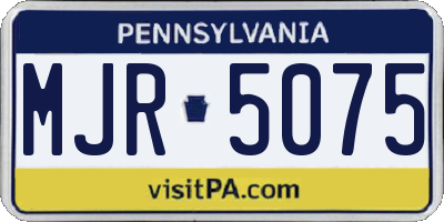 PA license plate MJR5075