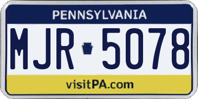 PA license plate MJR5078