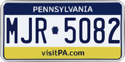 PA license plate MJR5082