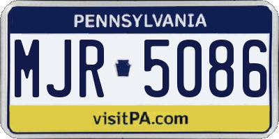PA license plate MJR5086