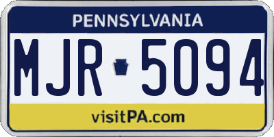 PA license plate MJR5094