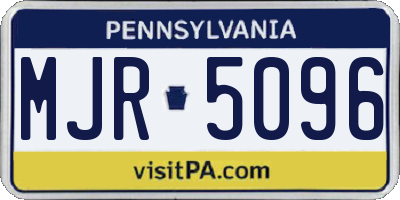 PA license plate MJR5096