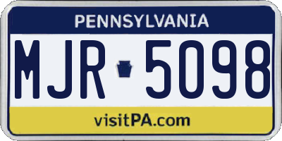 PA license plate MJR5098