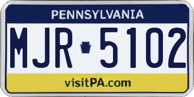 PA license plate MJR5102