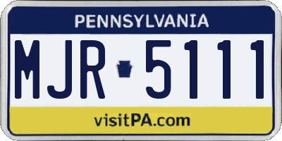 PA license plate MJR5111