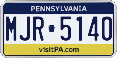 PA license plate MJR5140