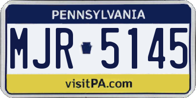 PA license plate MJR5145