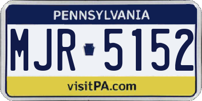 PA license plate MJR5152