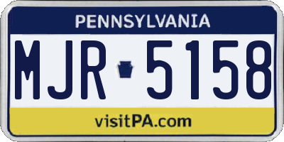PA license plate MJR5158