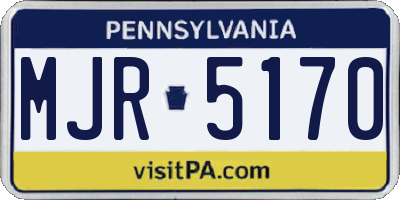 PA license plate MJR5170