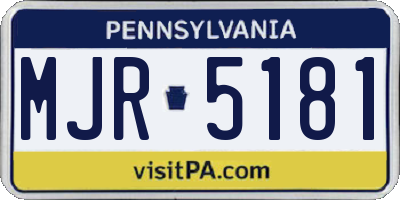 PA license plate MJR5181
