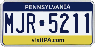 PA license plate MJR5211